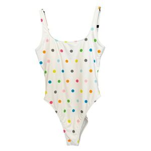 Aerie One Piece Cheekiest Swimsuit S Smiley Face Polka‎ Dot Vacation Beach NWOT